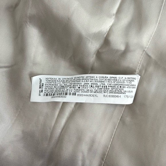 Zara Manteco Wool Coat Jacket Cream Sz XL - Picture 13 of 13
